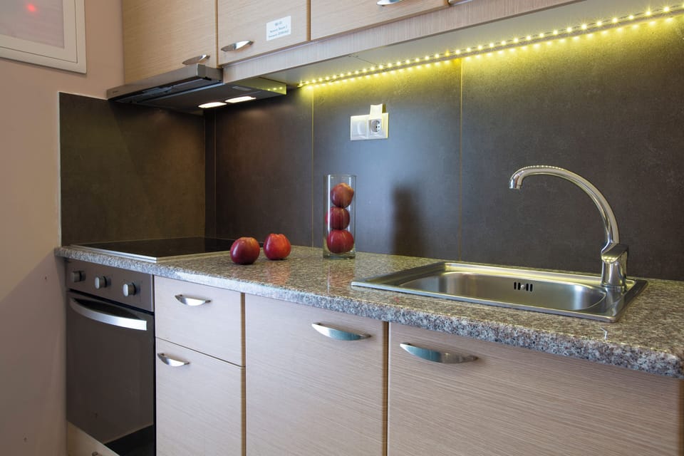 Deluxe Studio, Accessible | Private kitchen | Full-size fridge, stovetop, cookware/dishes/utensils