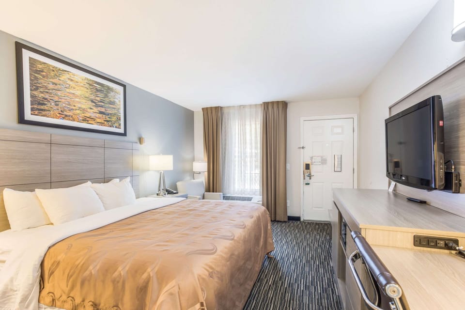 Room, 1 King Bed, Accessible, Non Smoking | Desk, laptop workspace, blackout drapes, iron/ironing board