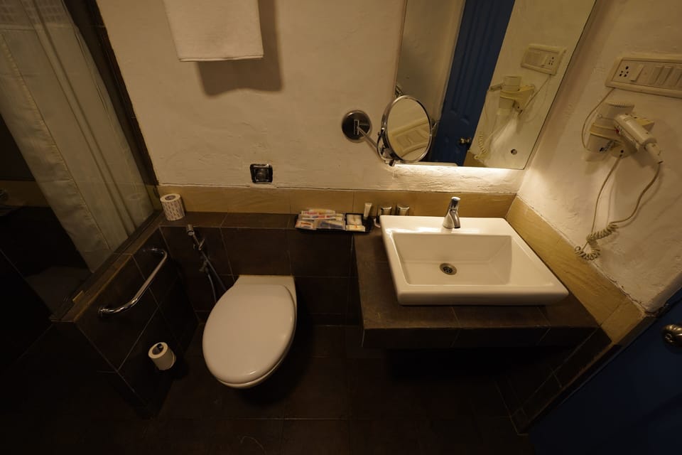 Connect room (Without Balcony) | Bathroom | Shower, hair dryer, towels