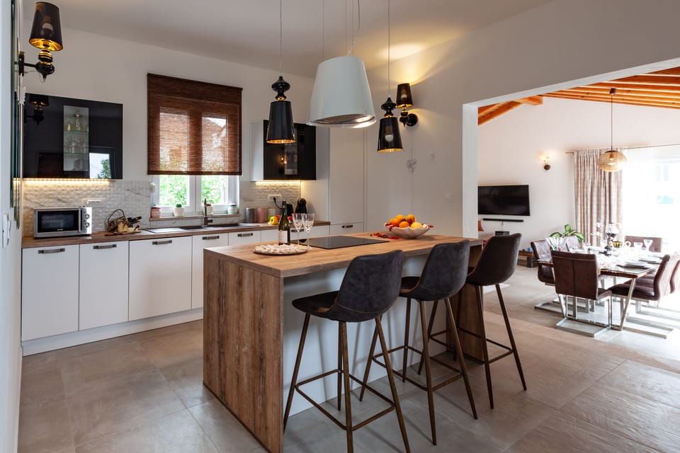 Villa, Private Pool | Private kitchen | Full-size fridge, microwave, oven, stovetop