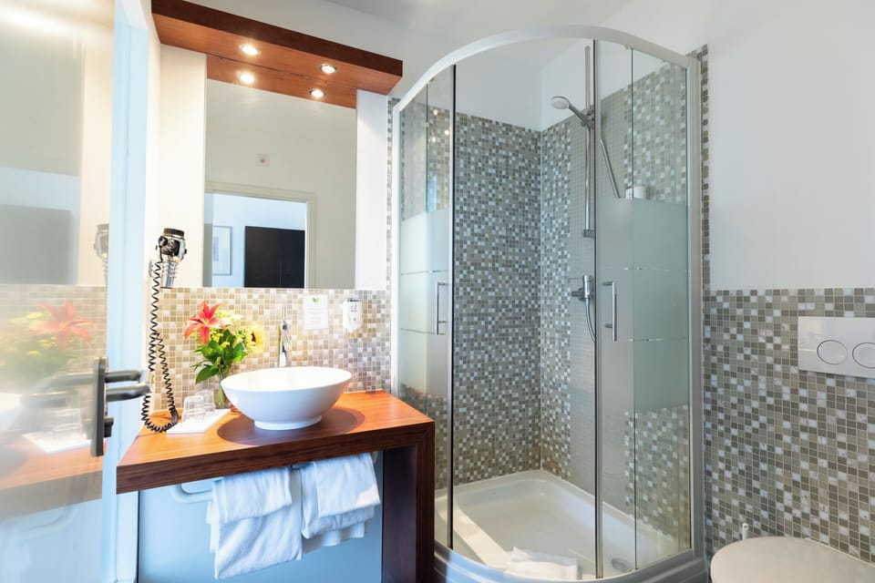 Free toiletries, hair dryer, towels