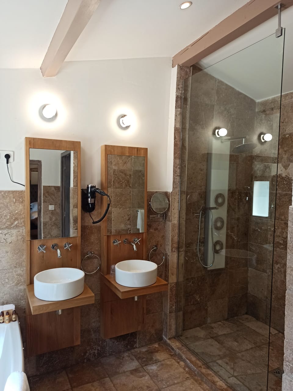 Deluxe Suite, Terrace, Poolside | Bathroom shower