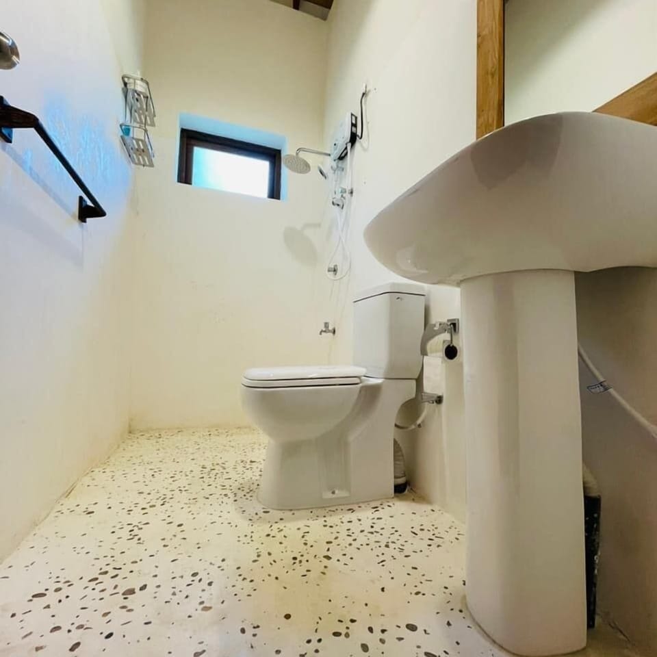 Shower, free toiletries, towels