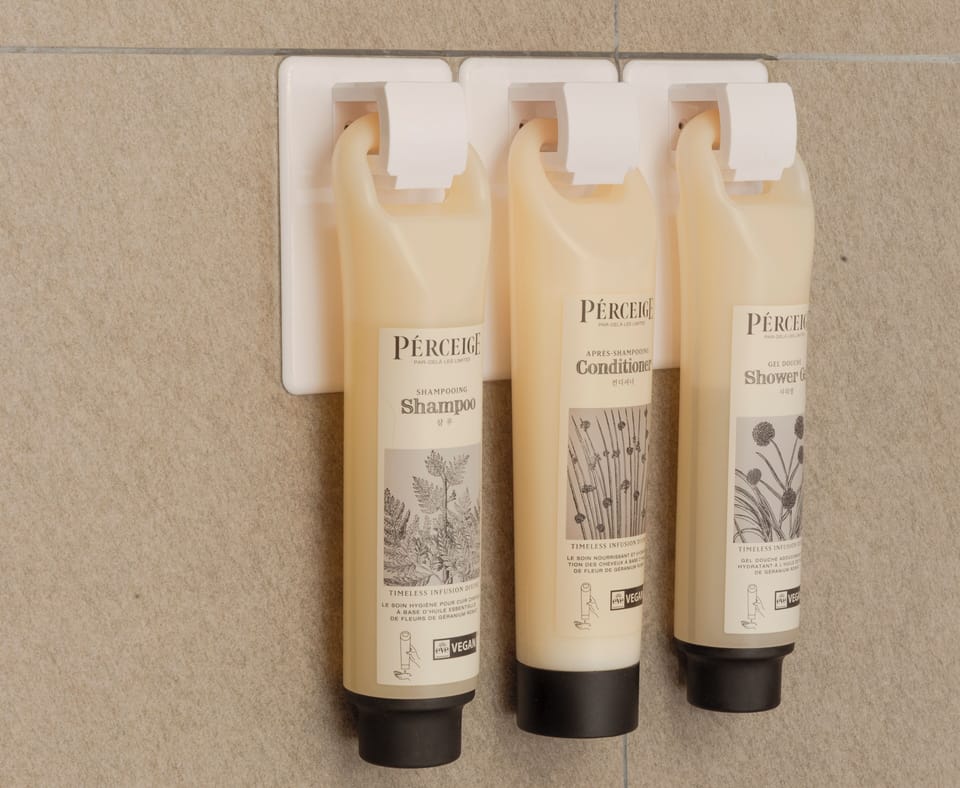 Loft Double - High Floor with Seoul Skyline View | Bathroom | Shower, eco-friendly toiletries, hair dryer, slippers