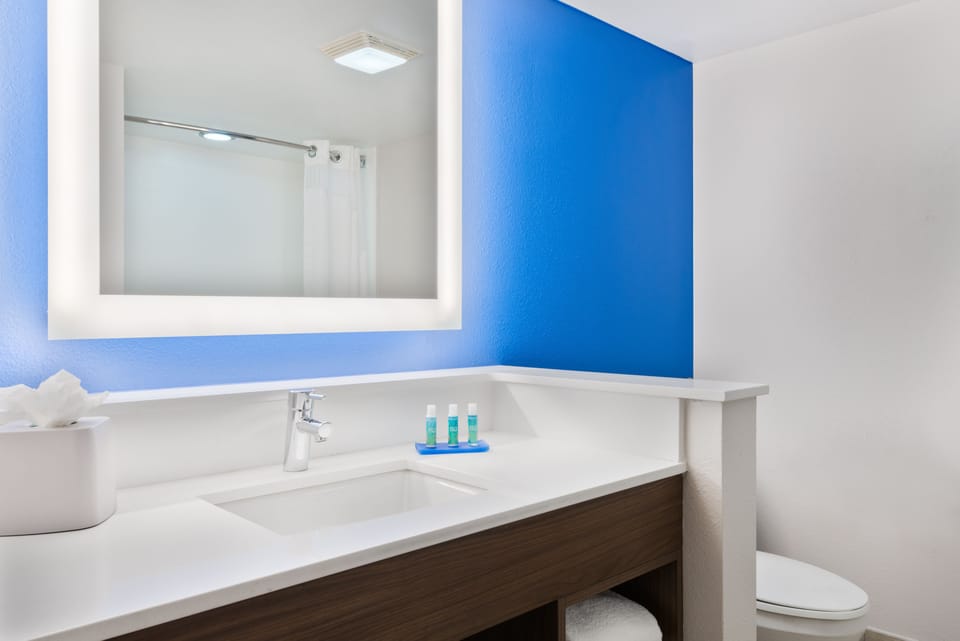 Suite, 1 King Bed (Additional Living Area) | Bathroom | Free toiletries, hair dryer, towels, soap