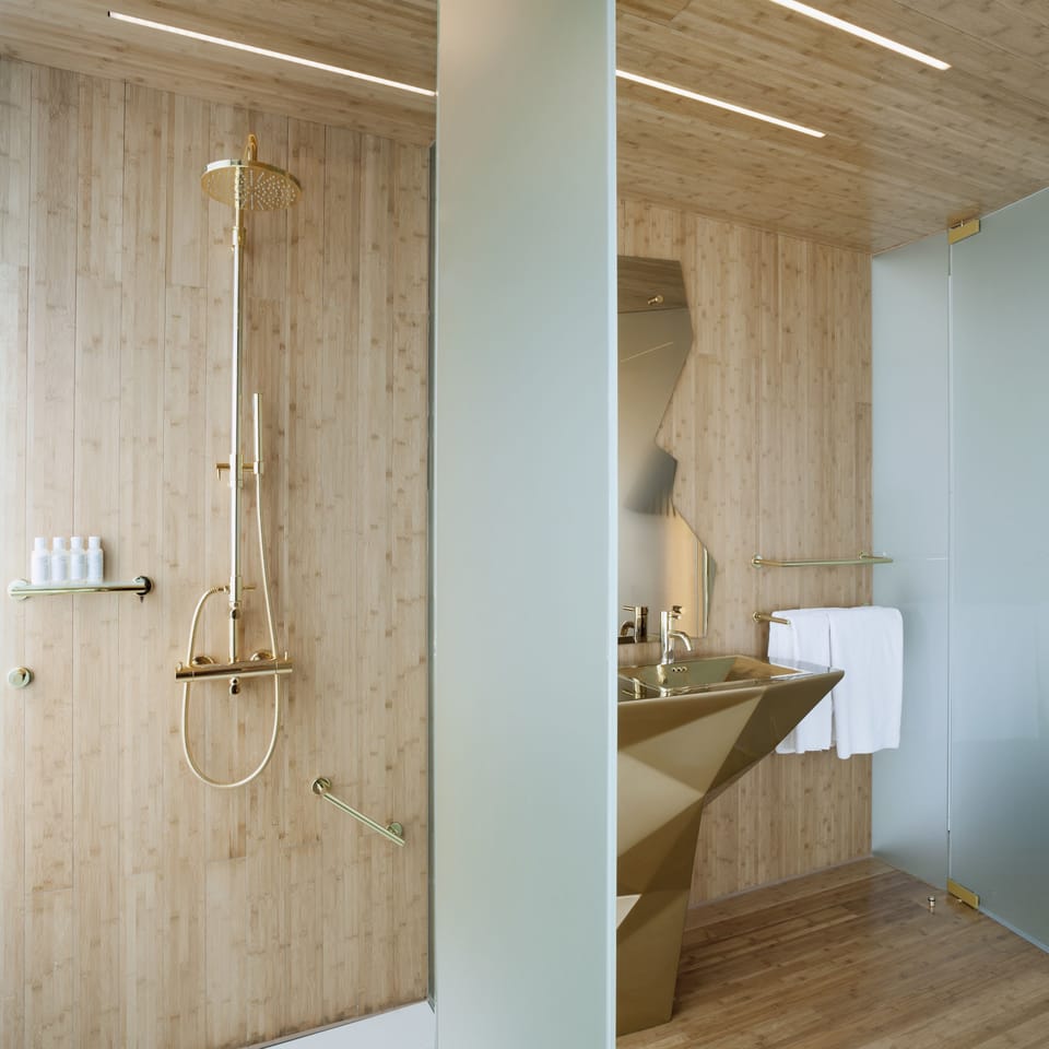 Junior Suite | Bathroom | Shower, rainfall showerhead, designer toiletries, hair dryer