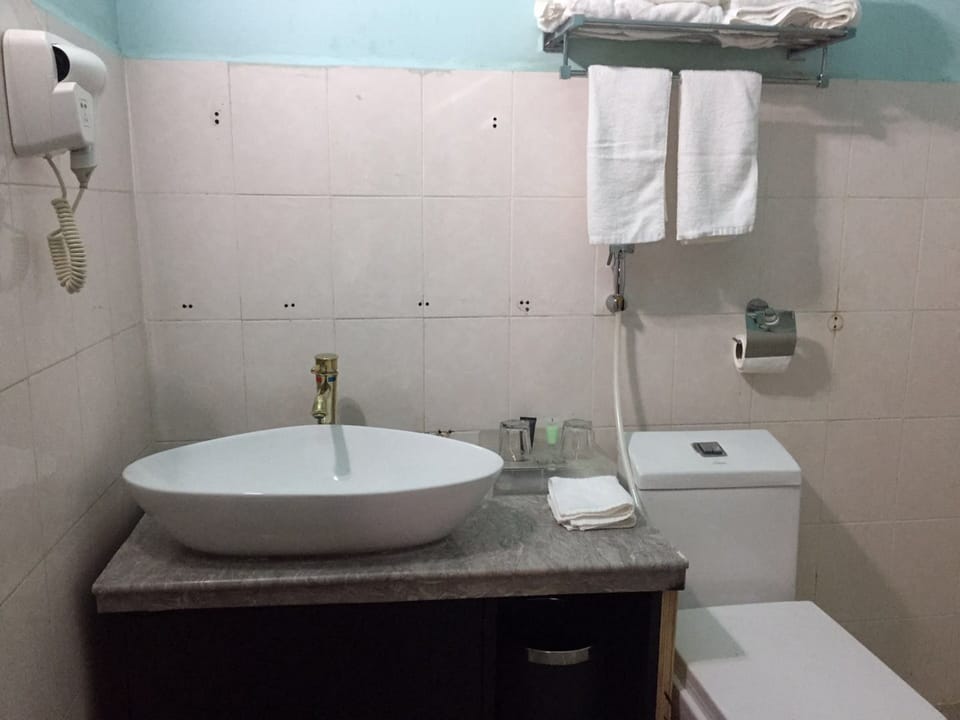 Business Room | Bathroom | Shower, free toiletries, hair dryer, towels