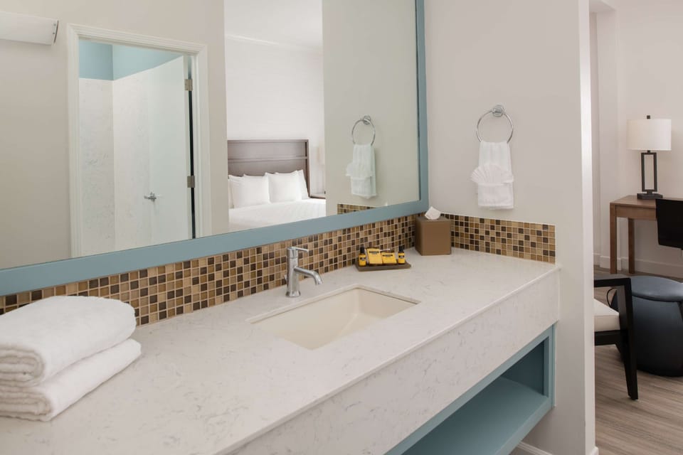 Suite, 1 King Bed, Non Smoking, Refrigerator & Microwave | Bathroom sink