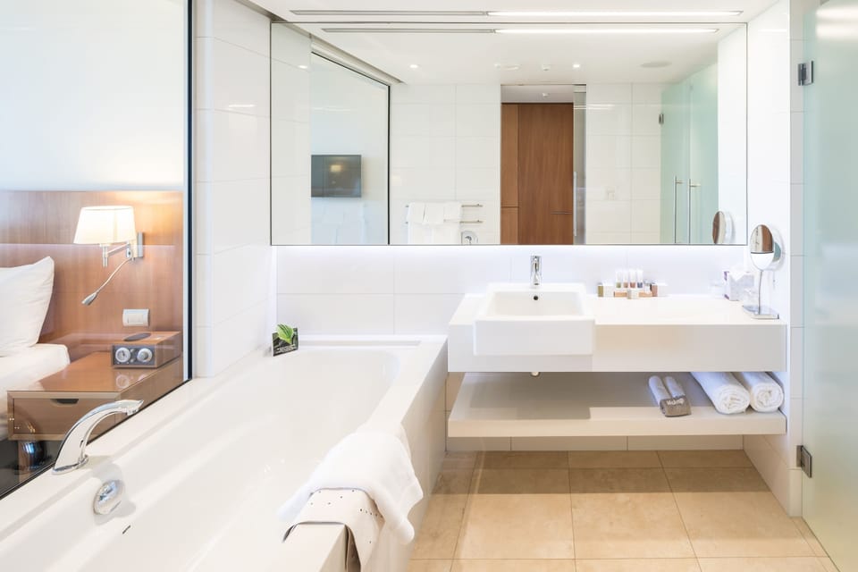 Business Room, 1 King Bed | Bathroom | Shower, free toiletries, hair dryer, towels