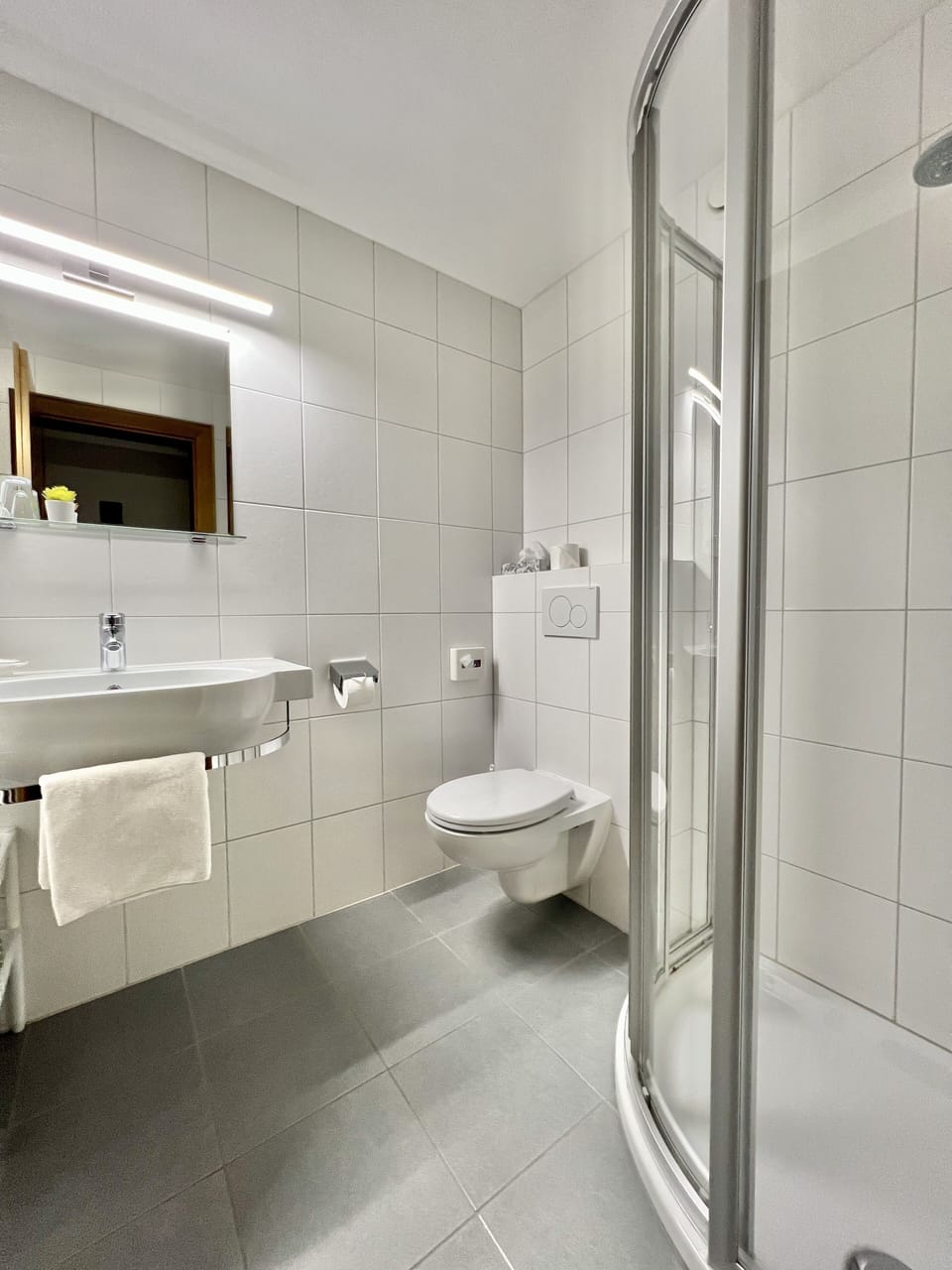 Hair dryer, bathrobes, towels
