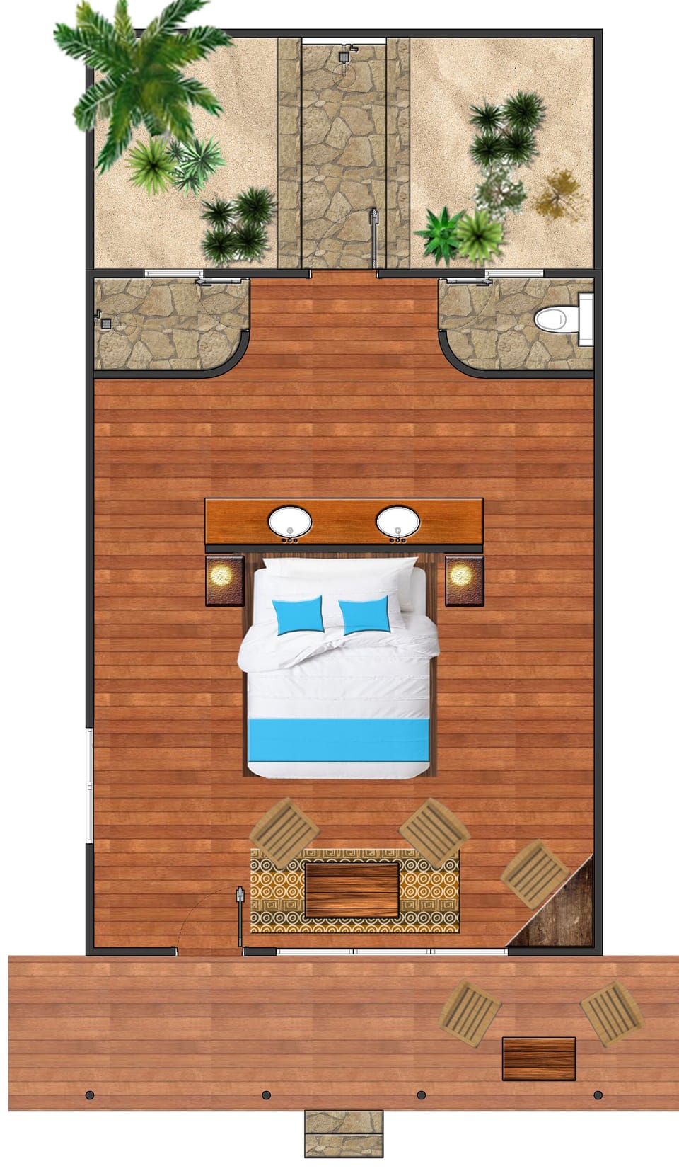 Double Room, 1 King Bed, Sea View | Floor plan