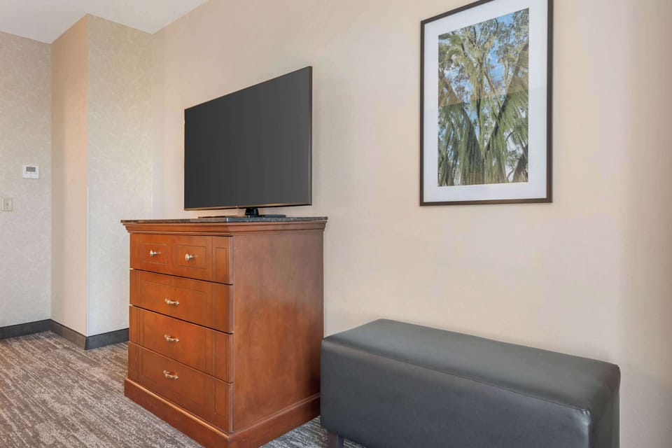 Blackout drapes, iron/ironing board, free cribs/infant beds