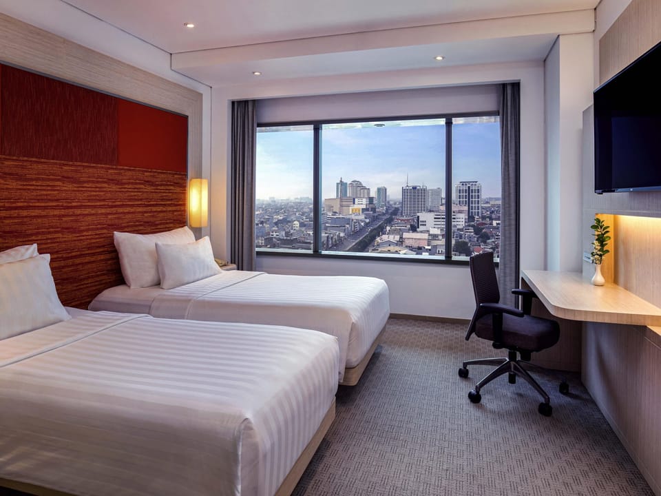 In-room safe, desk, laptop workspace, blackout drapes