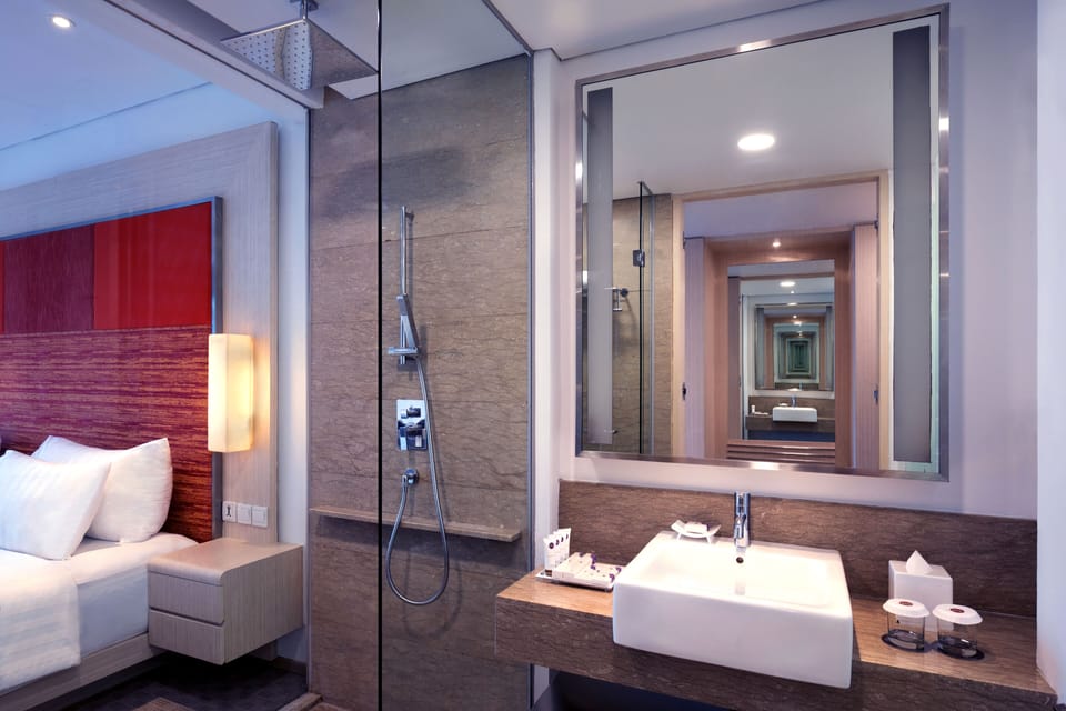 In-room safe, desk, laptop workspace, blackout drapes