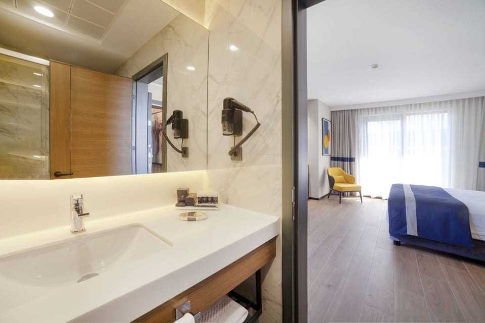 Deluxe Room, Terrace, City View | Bathroom | Shower, rainfall showerhead, free toiletries, hair dryer