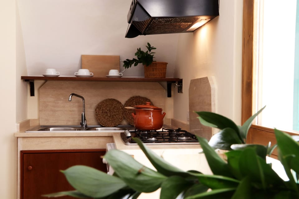 Apartment, 1 Bedroom, Kitchenette | Private kitchen | Fridge, stovetop, coffee/tea maker, cookware/dishes/utensils