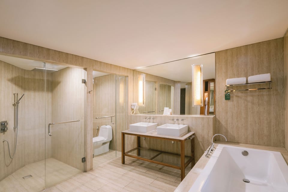 One Bedroom Suite | Bathroom | Separate tub and shower, spring water tub, rainfall showerhead