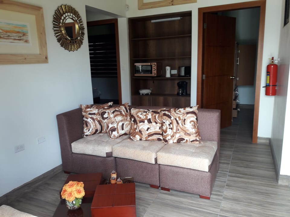 Deluxe Double Room, Shower Grab Bars, Garden View | Living area | Smart TV, fireplace, heated floors