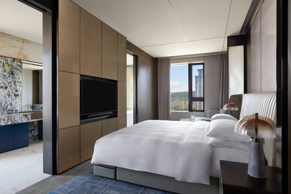 Premium bedding, down comforters, minibar, in-room safe