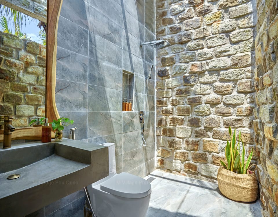 Exotic Joy Double House | Bathroom | Shower, rainfall showerhead, free toiletries, hair dryer
