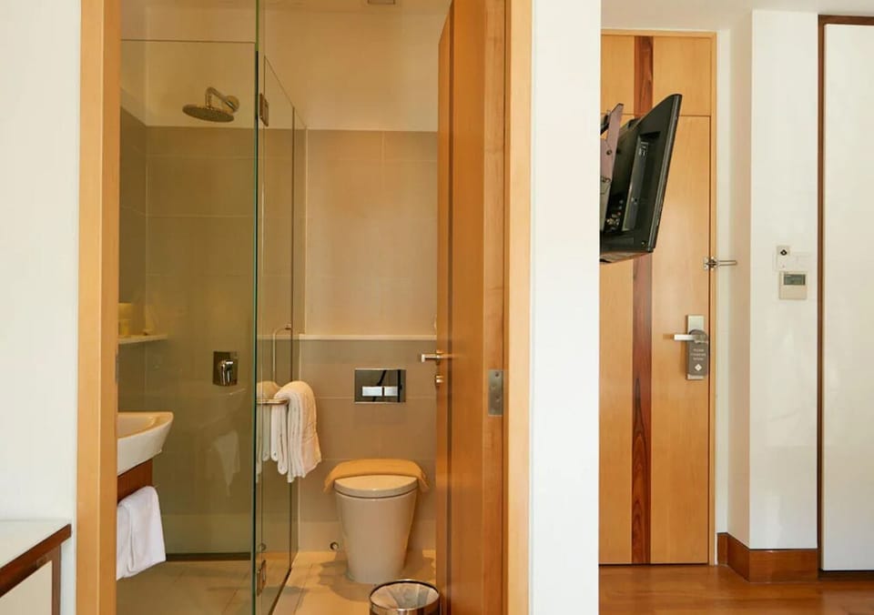 Sultan Room | Bathroom | Shower, hair dryer, slippers, towels