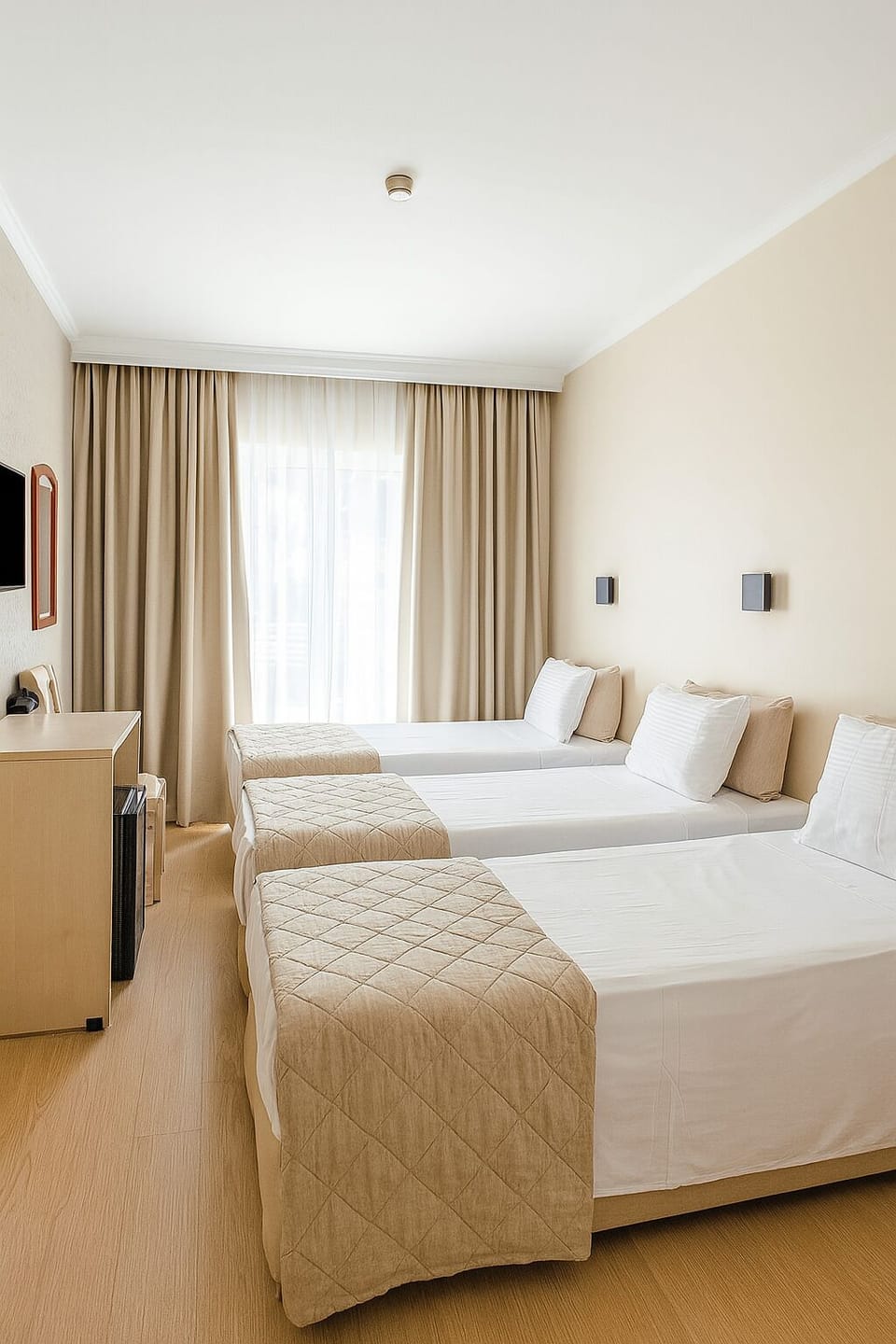 Triple Room | Blackout drapes, soundproofing, iron/ironing board (on request)