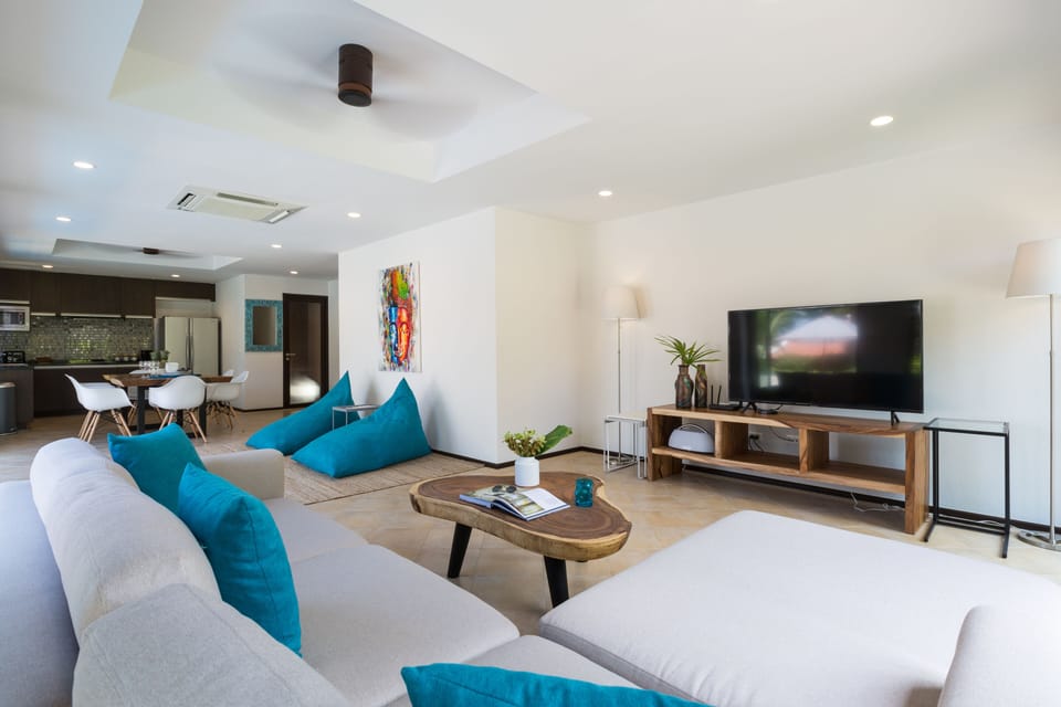 Villa, 3 Bedrooms | Living room | 55-inch flat-screen TV with satellite channels, TV, Netflix