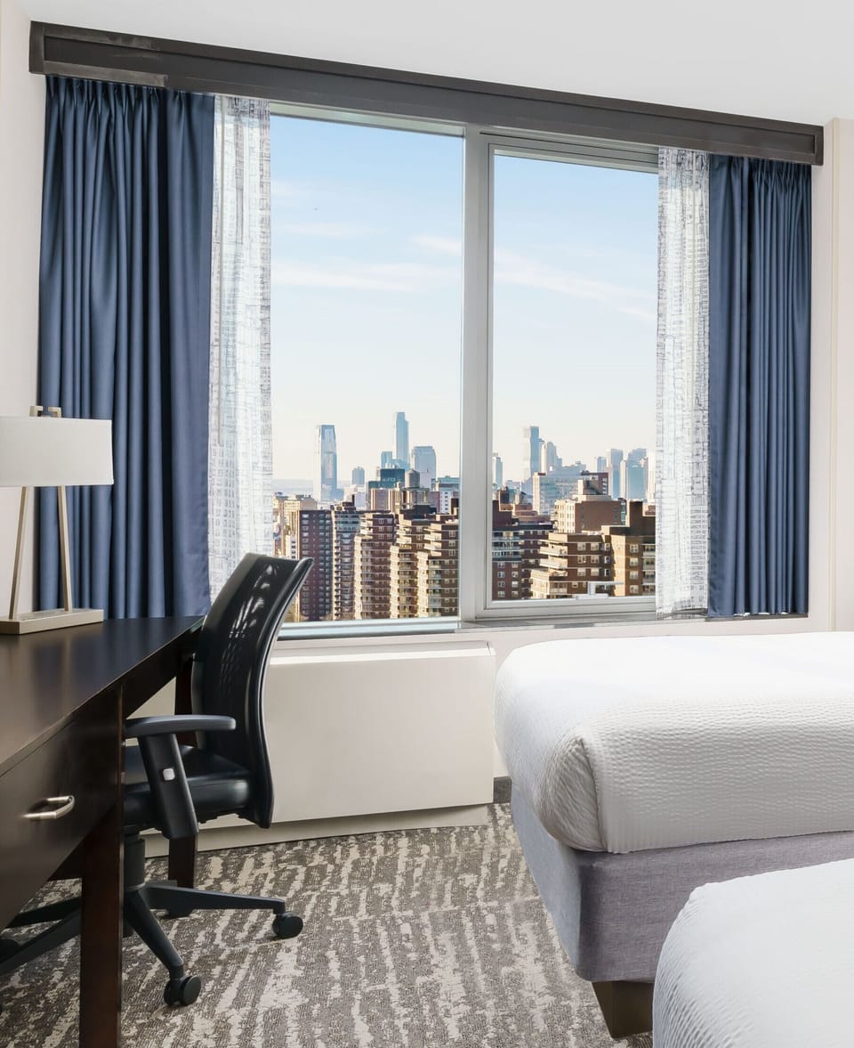 Room, 2 Double Beds, City View | Premium bedding, in-room safe, desk, iron/ironing board