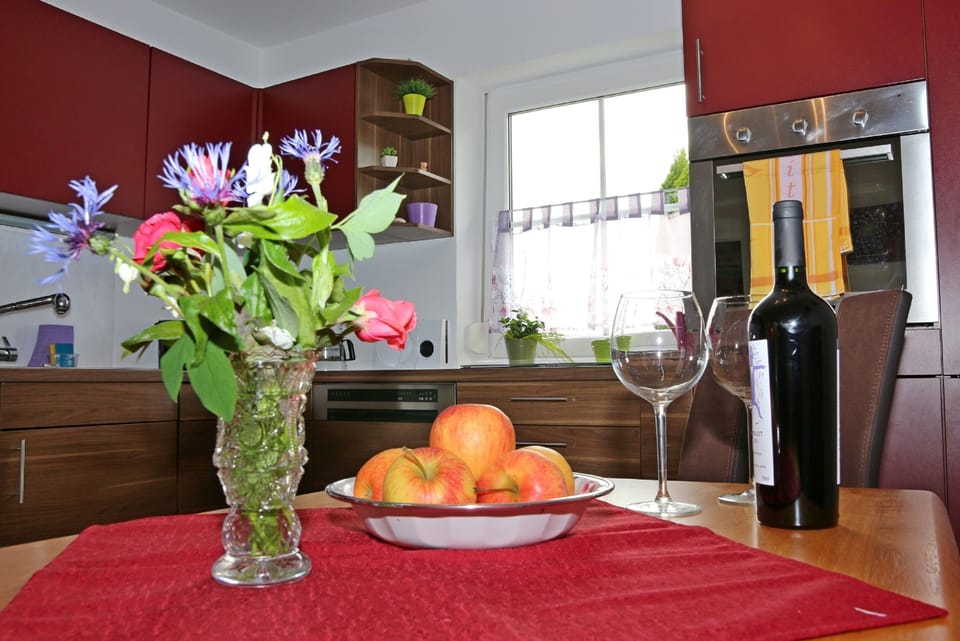 Apartment | Private kitchen | Fridge, microwave, oven, stovetop