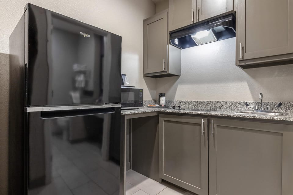 Desk, laptop workspace, blackout drapes, soundproofing