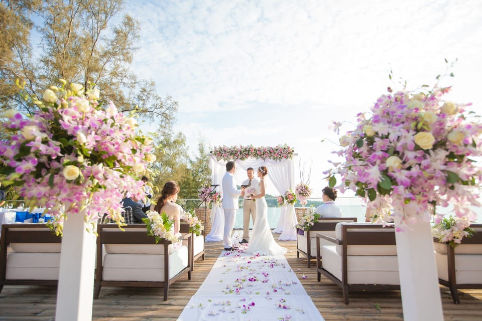 Outdoor wedding area