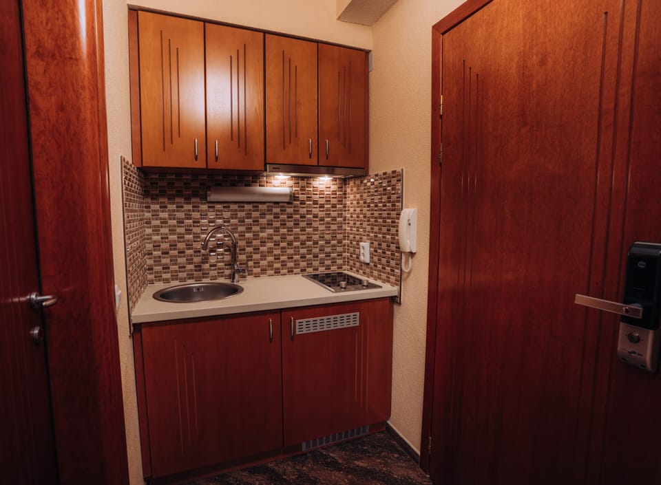 Deluxe Double or Twin Room, 1 Bedroom, Park View | Private kitchen | Fridge