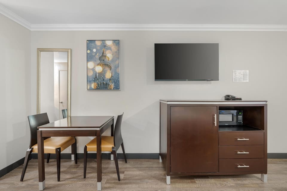 Standard Room, 2 Double Beds, Accessible, Non Smoking | In-room safe, desk, laptop workspace, iron/ironing board