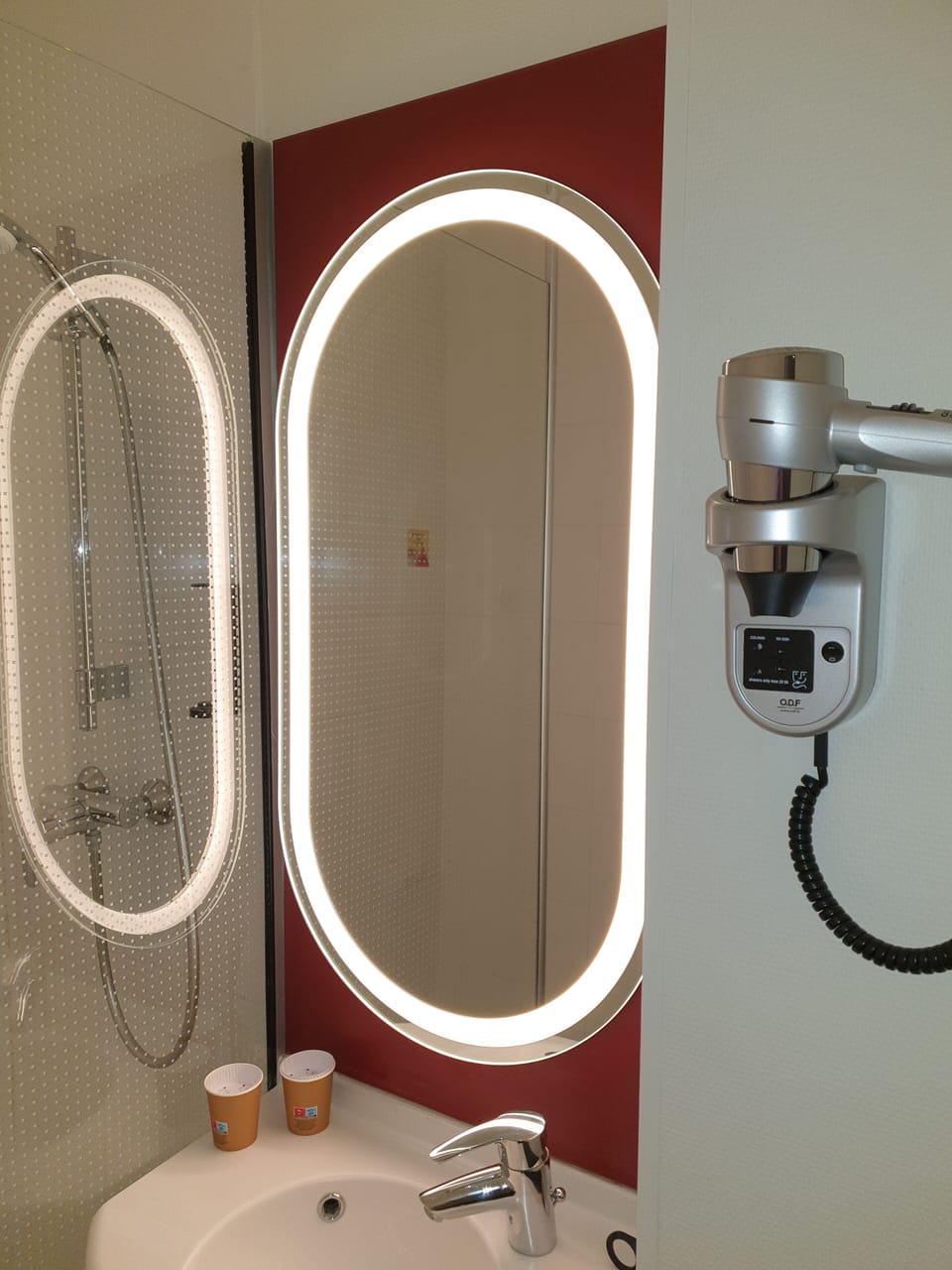 Shower, eco-friendly toiletries, hair dryer, towels