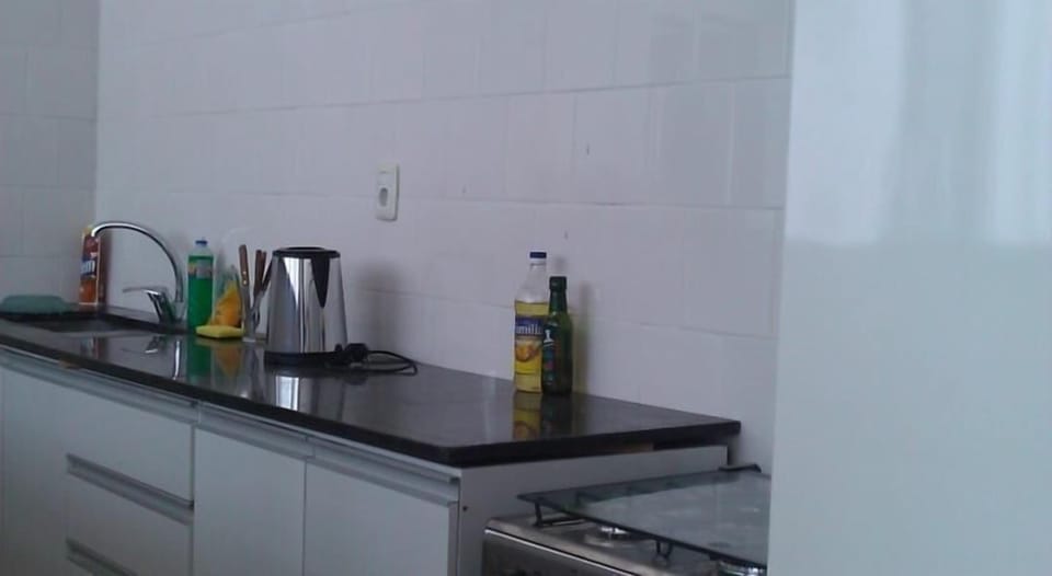 Full-size fridge, microwave, oven, blender