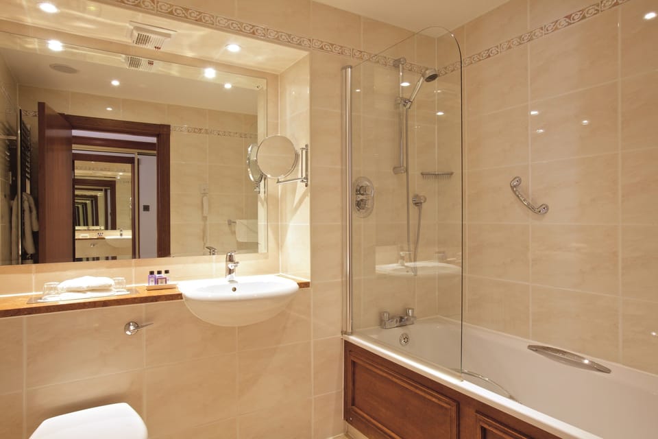 Free toiletries, hair dryer, towels