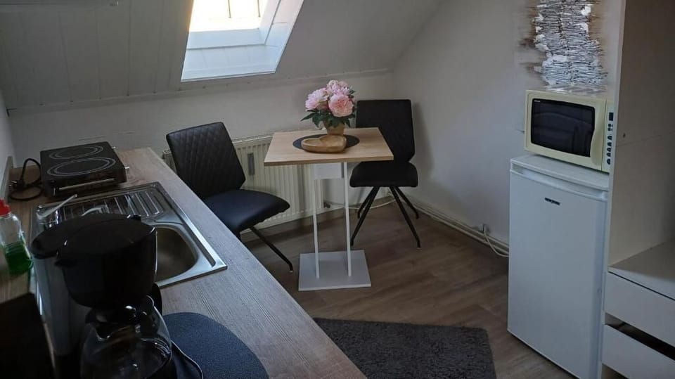 Apartment, 1 Twin Bed | Private kitchen | Fridge, microwave, oven, stovetop