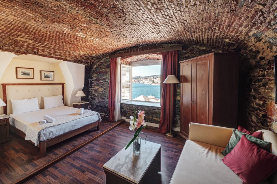 Romantic Triple Room, Sea View | Premium bedding, individually furnished, desk, laptop workspace