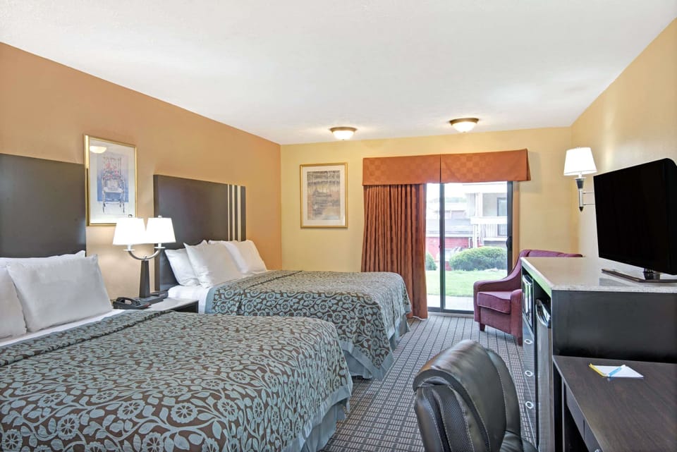 Desk, blackout drapes, cribs (free), WiFi (free)