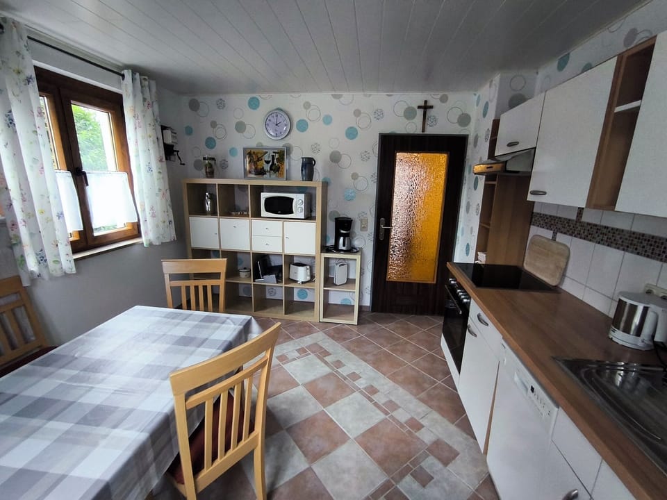 Apartment | Private kitchen | Fridge, microwave, oven, stovetop
