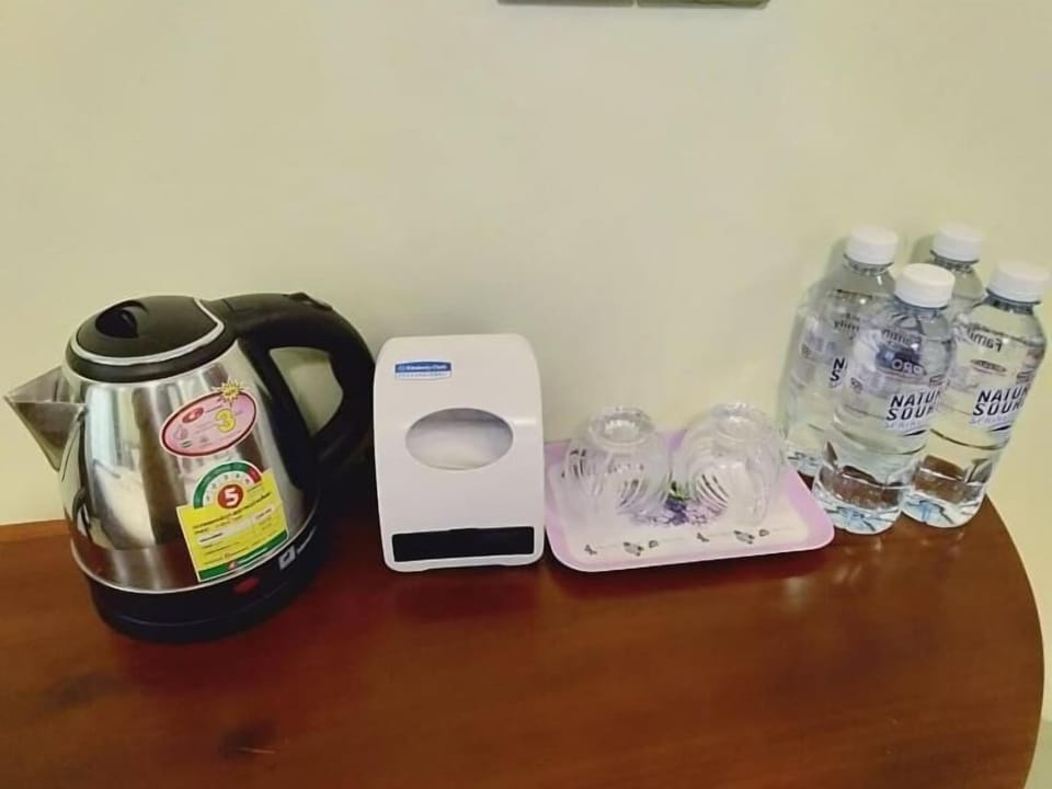 Fridge, electric kettle