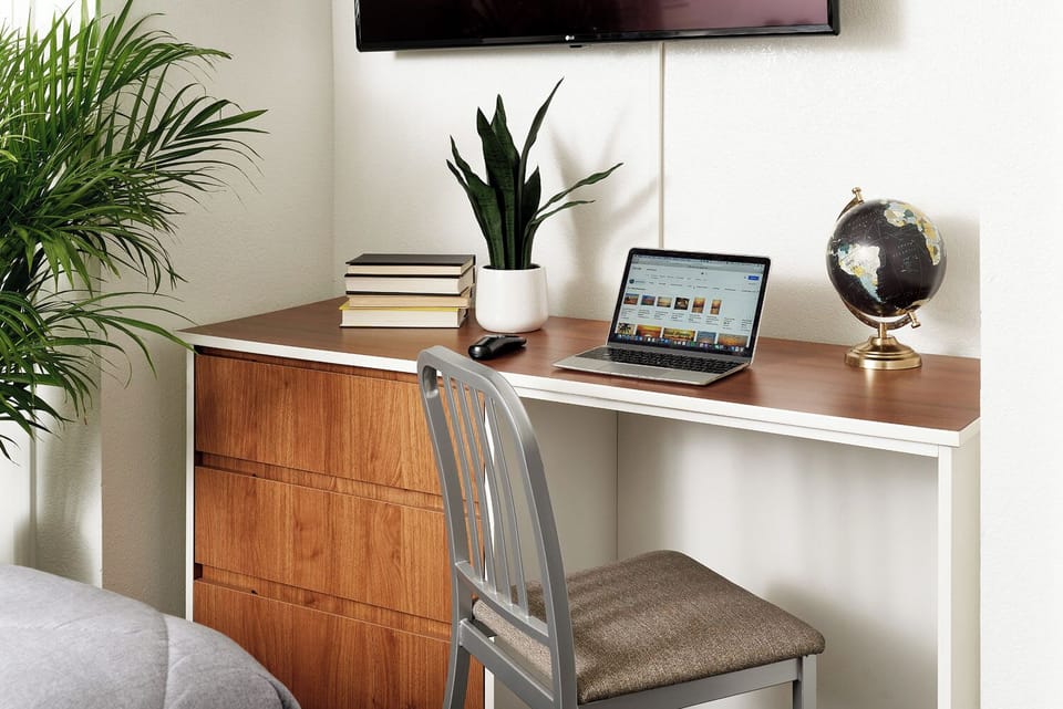 49-inch flat-screen TV with satellite channels, TV