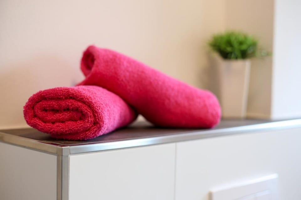 Apartment | Bathroom amenities | Separate tub and shower, hair dryer, towels, soap