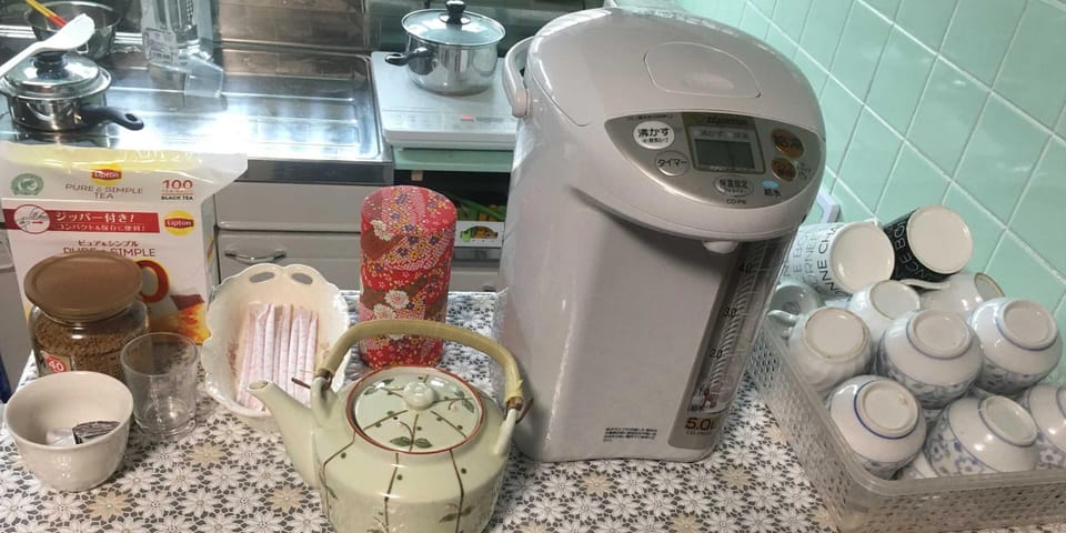 Shared fridge, microwave, electric kettle, toaster