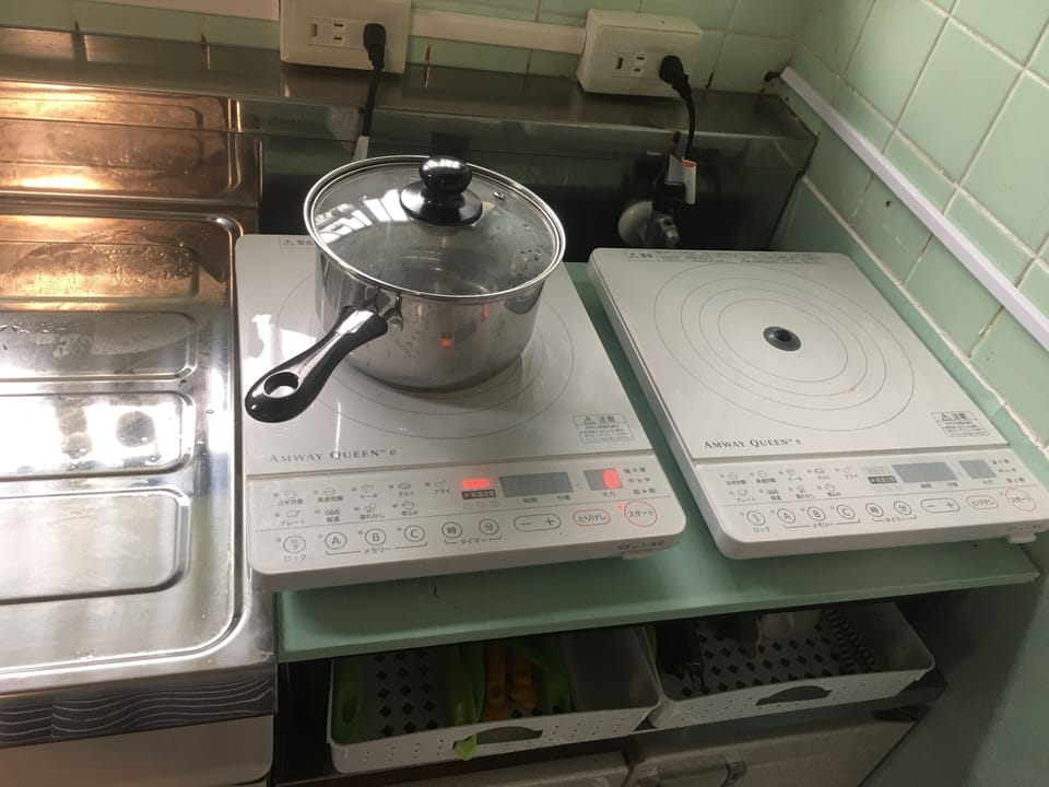 Shared fridge, microwave, electric kettle, toaster