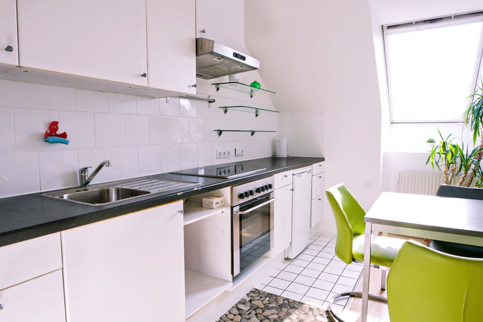 Apartment | Private kitchen | Fridge, oven, stovetop, electric kettle