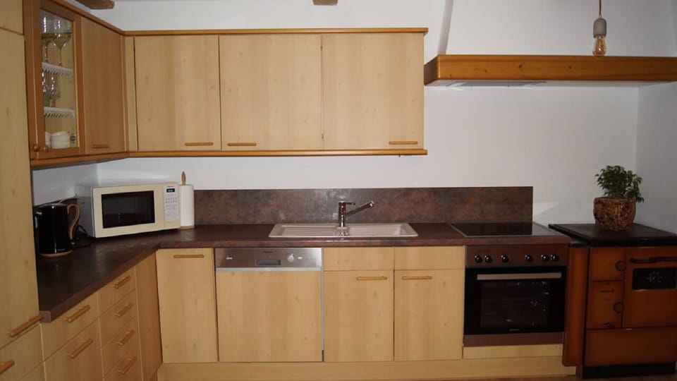 Apartment | Private kitchen | Full-size fridge, microwave, oven, stovetop