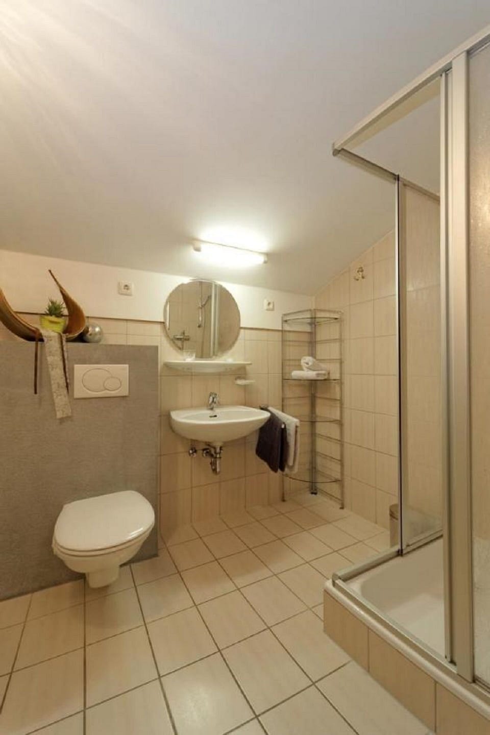 Double Room | Bathroom | Shower, hair dryer, towels, soap