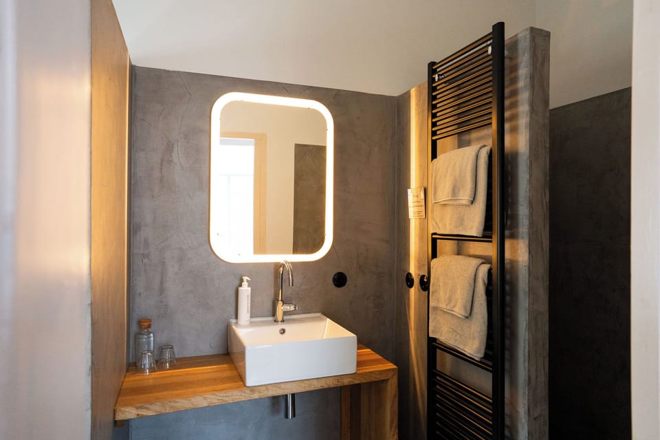 Design Double Room (Zoete Kamer) | Bathroom | Shower, hair dryer, towels, soap