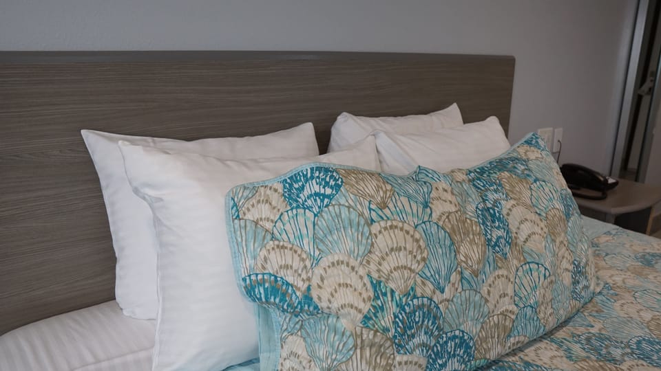Premium bedding, down comforters, pillowtop beds, blackout drapes